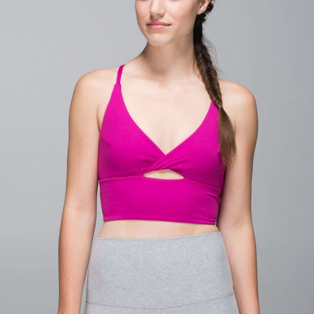lululemon Twist Long Line Bra Raspberry size 6 / S